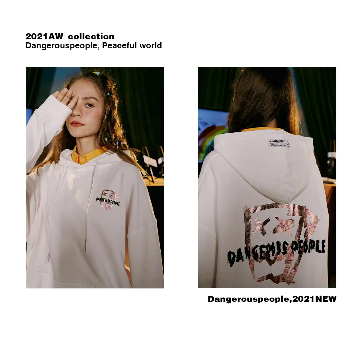 Fashion Brand DSP Paper Bag Couple Loose Hoodie