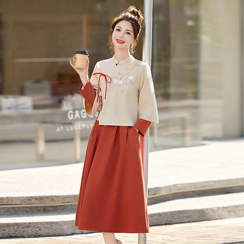 Chinese Style National Suit Dress Clothing Spring Slim Improved Cheongsam - view 4