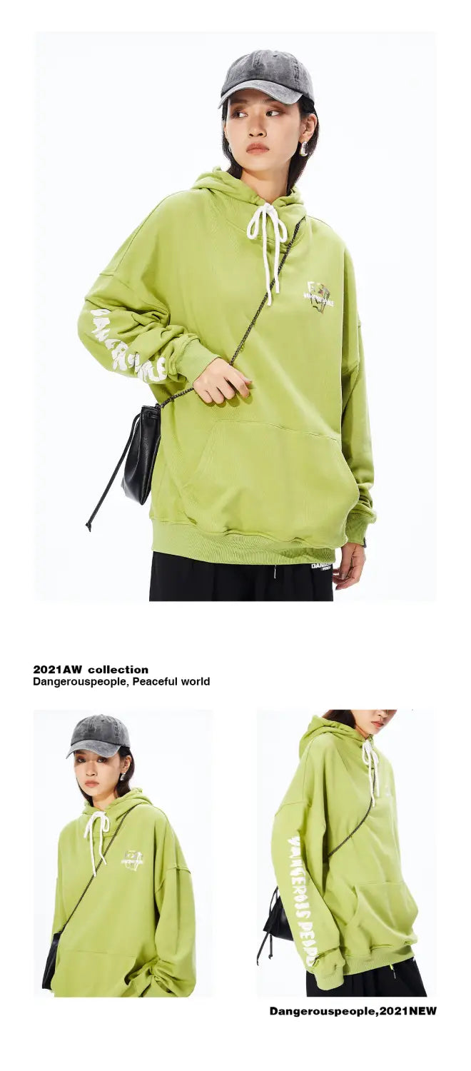 Fashion Brand DSP Paper Bag Couple Loose Hoodie