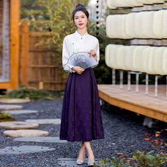 National Style Horse Face Skirt Two-piece Jacquard Shirt Elastic - view 5