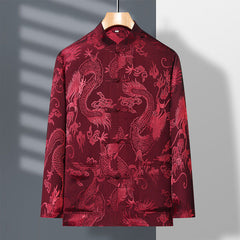 Spring And Summer Middle-aged And Elderly Tang Dress Long-sleeved Silk - view 9