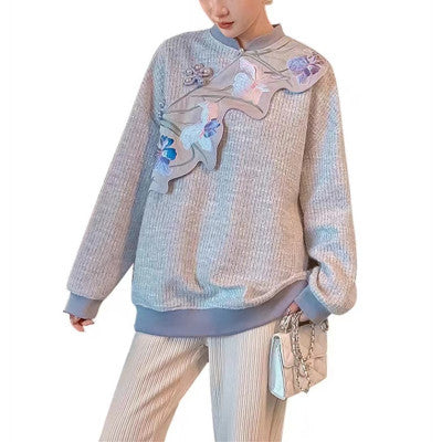 Tang Suit Chinese Style Improved Hanfu Autumn And Winter Sweater Cheongsam - view 5