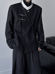 Chinese Style National Vertical Collar Suit Shoulder Padded And - view 3