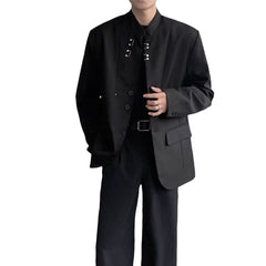 Chinese Shoulder Pad Suit Jacket Niche Design Sense Vertical Snap - view 5