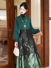 Chinese Ming Han Clothing Suit Spring Stand Collar Two-way Shirt - view 4