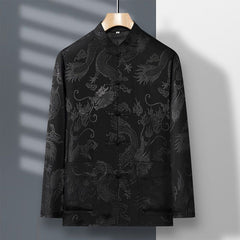 Spring And Summer Middle-aged And Elderly Tang Dress Long-sleeved Silk - view 5
