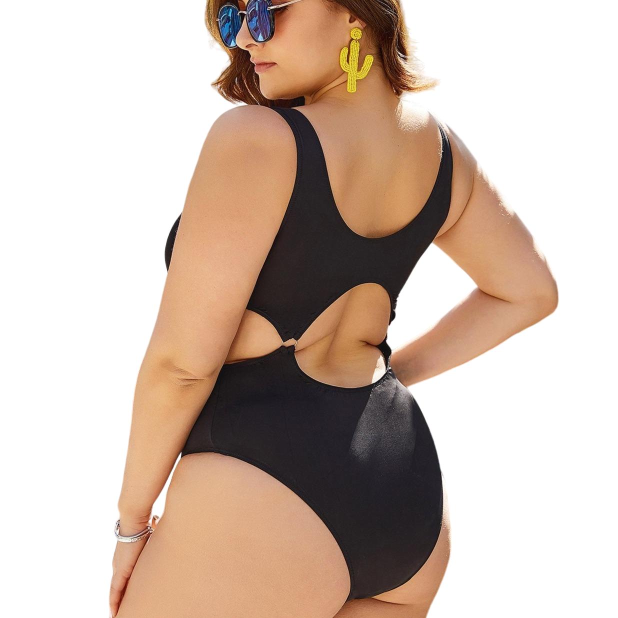 Solid Color One-Piece Swimsuit