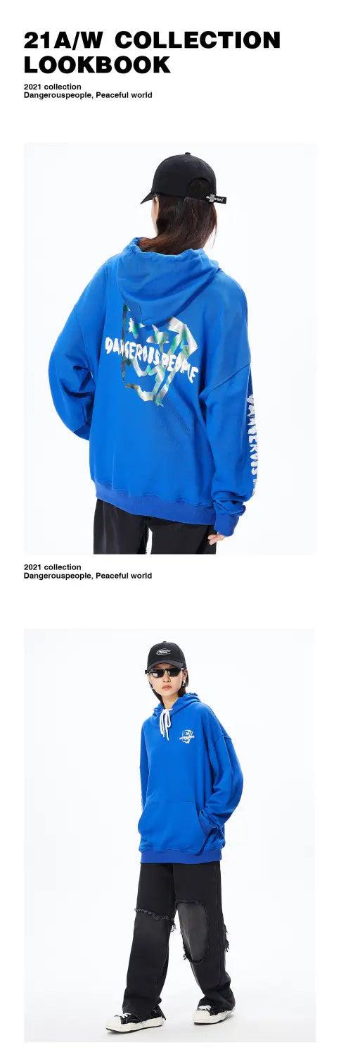 Fashion Brand DSP Paper Bag Couple Loose Hoodie