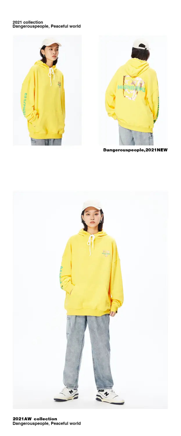 Fashion Brand DSP Paper Bag Couple Loose Hoodie