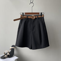 Thumbnail for Loose High-Waist Thin Shorts - Black / M
