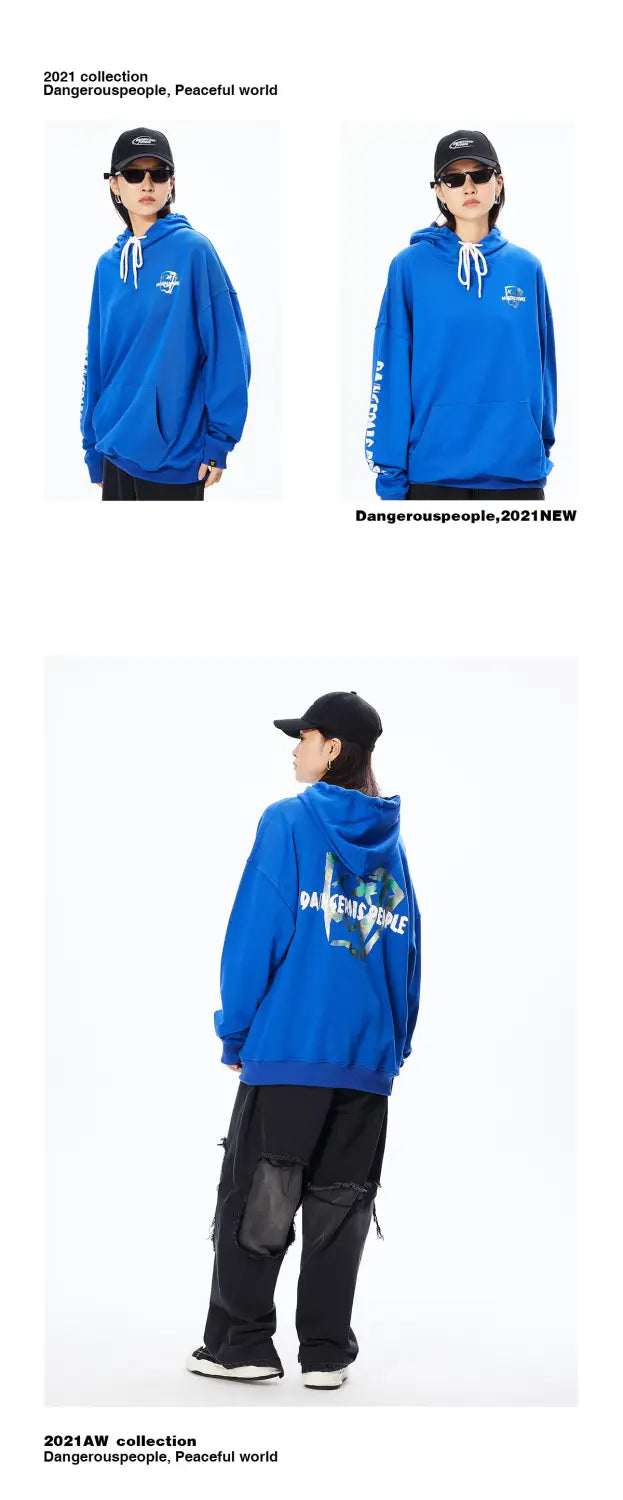 Fashion Brand DSP Paper Bag Couple Loose Hoodie