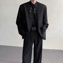 Chinese Shoulder Pad Suit Jacket Niche Design Sense Vertical Snap - view 6