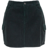 Thumbnail for A-Line Solid Color Corduroy Skirt - Green / XL
