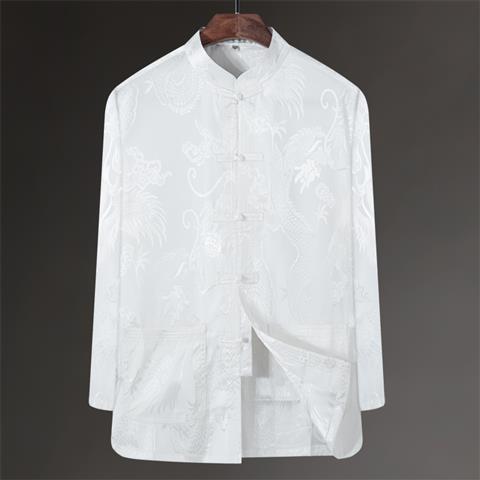 Spring And Summer Middle-aged And Elderly Tang Dress Long-sleeved Silk - view 11