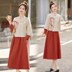 Chinese Style National Suit Dress Clothing Spring Slim Improved Cheongsam - view 2