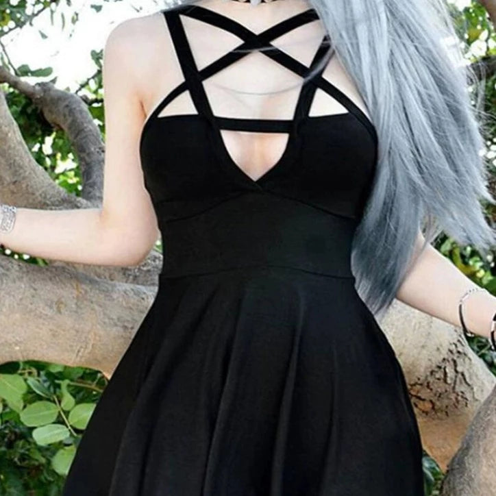 Sleek Pleated Sleeveless Summer Dress - Mini