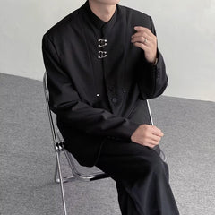 Chinese Shoulder Pad Suit Jacket Niche Design Sense Vertical Snap - view 3