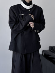 Chinese Style National Vertical Collar Suit Shoulder Padded And - view 5