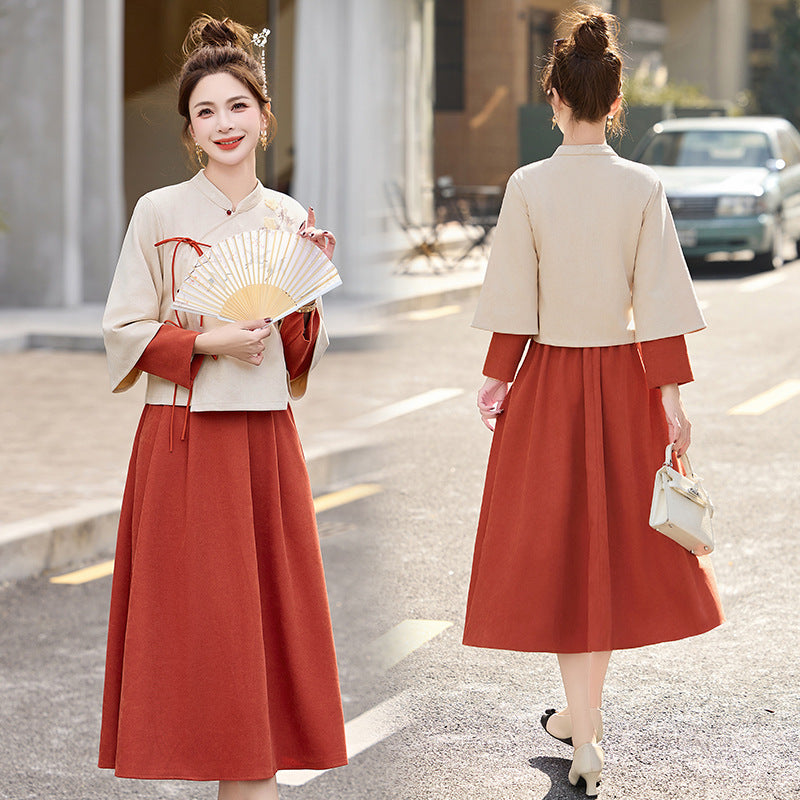 Chinese Style National Suit Dress Clothing Spring Slim Improved Cheongsam - view 3