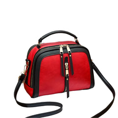 PU Zipper Shoulder Crossbody Top Handle Bag