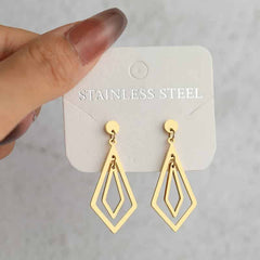 Stainless Steel Geometric Pendant Dangle Earrings