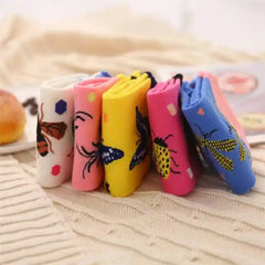 Colorful Animated Butterfly Beetle Warm Ankle Socks