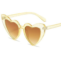 Thumbnail for Heart Shape Sunglasses Glitter Frame Sun Shades - Yellow /