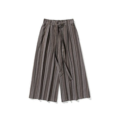 Harajuku Japandi Wide Leg Linen Cotton Trousers (Pants) - Back View | Urban Wear Outsiders