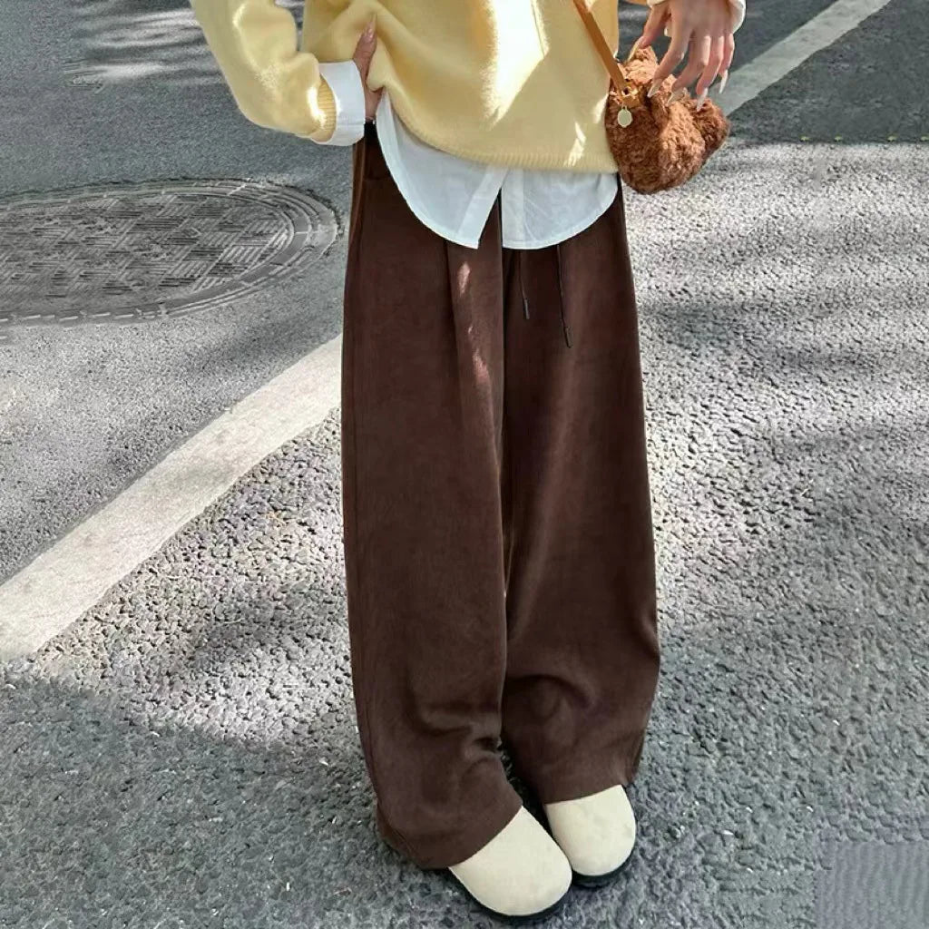 Harajuku Japandi Wide Leg Linen Cotton Trousers (Pants) V42 | Urban Wear Outsiders