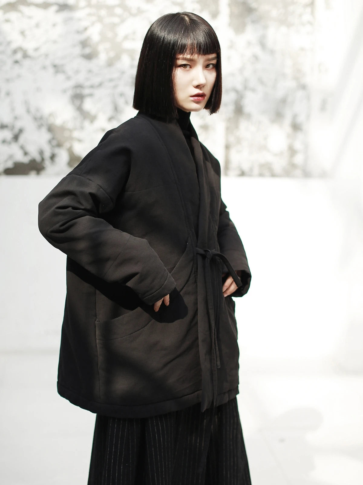 Harajuku Japandi Kimono Haori Noragi Linen Cotton Kimono Jacket (Shirt) V45 | Urban Wear Outsiders