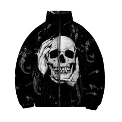 Long Sleeve Turtleneck Skull Skeleton Roses Jacket