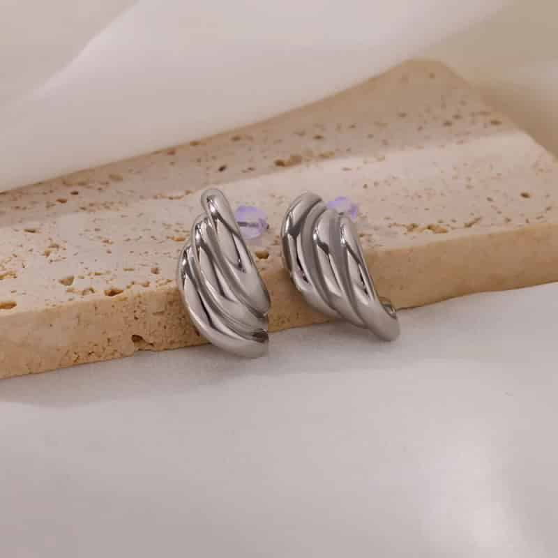 Stainless Steel Irregular Face Shaped Stud Earrings