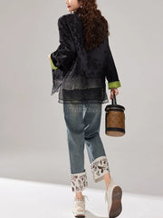 Chinese Style Retro Jacquard Tang Suit Top Summer Fashionable - view 4