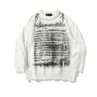 Thumbnail for Holes Vintage Oversized Sweater - White / M