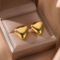 Stainless Steel Irregular Face Shaped Stud Earrings