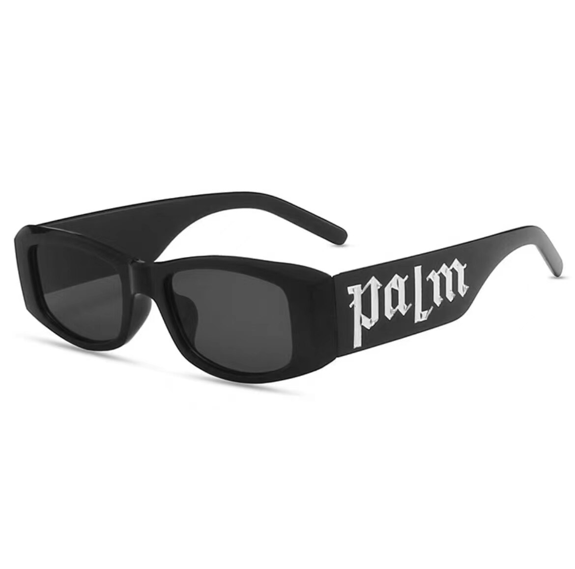Y2K Fashion Rectangle Shape Colorful Sunglasses - Black /