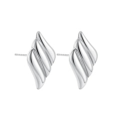 Plated Stainless Steel Hoop Irregular Stud Earring