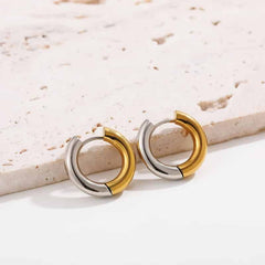 Thick Plated Stainless Steel Chunky Hoop Earrings