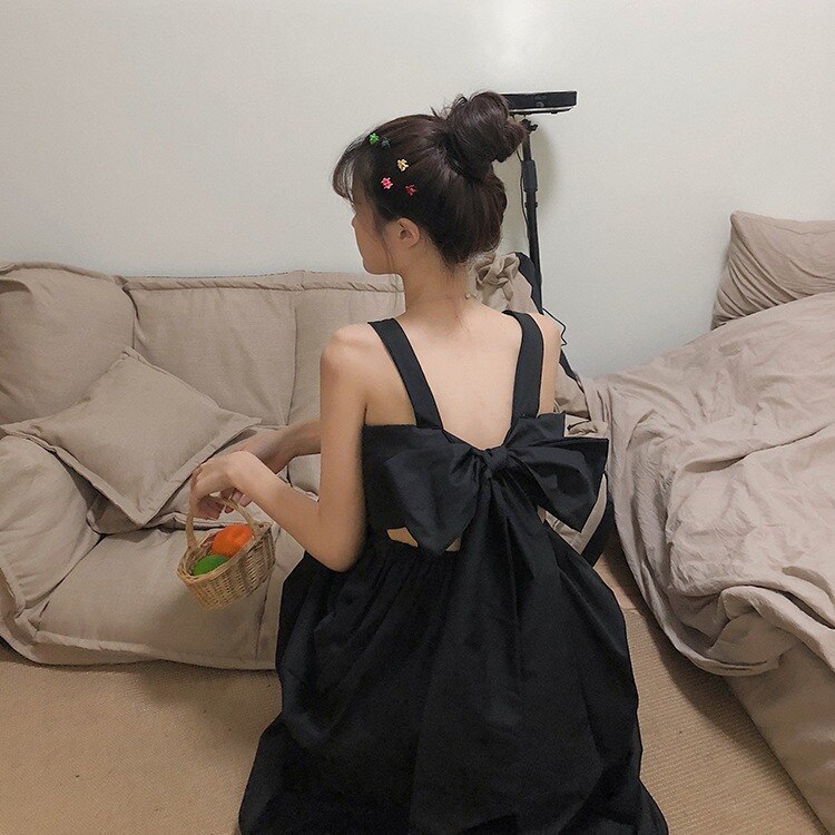 Kawaii Sleeveless Bow Knot Backless Dress - dress