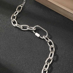 Stainless Steel Buckle Chunky Chain Bracelet