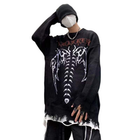 Thumbnail for Gothic Bat Skeleton Knitted Sweater