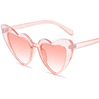 Thumbnail for Heart Shape Sunglasses Glitter Frame Sun Shades - Pink / One
