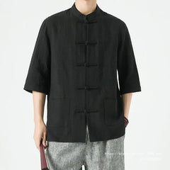 Tang Suit Linen Shirt Summer Seven-quarter Sleeve - view 6
