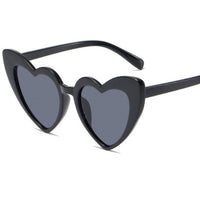 Thumbnail for Heart Shape Sunglasses Glitter Frame Sun Shades - Black /