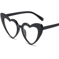 Thumbnail for Heart Shape Sunglasses Glitter Frame Sun Shades - Black