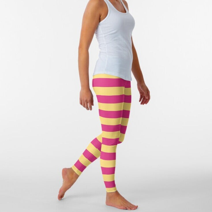 Stripes High Waist Sport Ankle Legging - Leggings