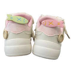Kawaii PU leather Sneaker Pink Collar Fish Charm Detail