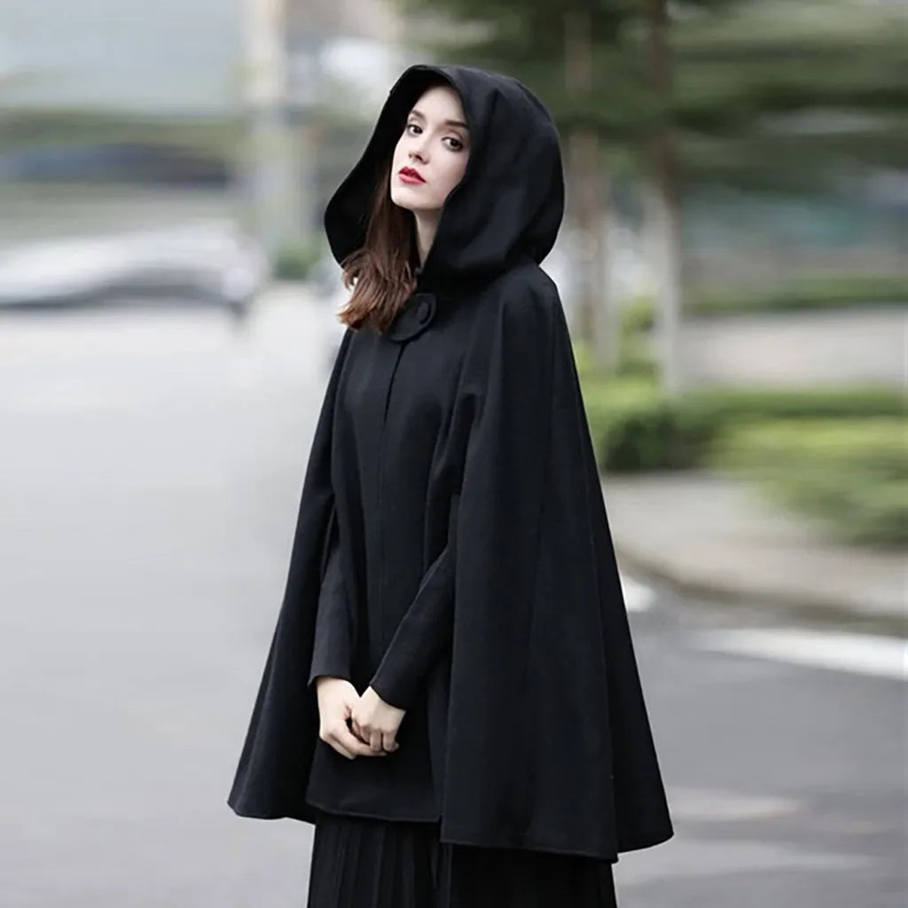 Vintage Medieval Poncho Cloak Hooded Cape Coat