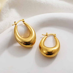 Thick Plated Stainless Steel Chunky Hoop Earrings