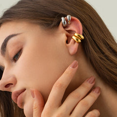 Punk Plated Stainless Steel Ear Clip Cuff Earring